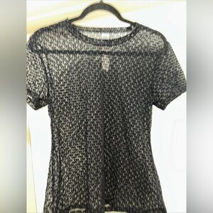 VSX Black Sheer Short Sleeve Top